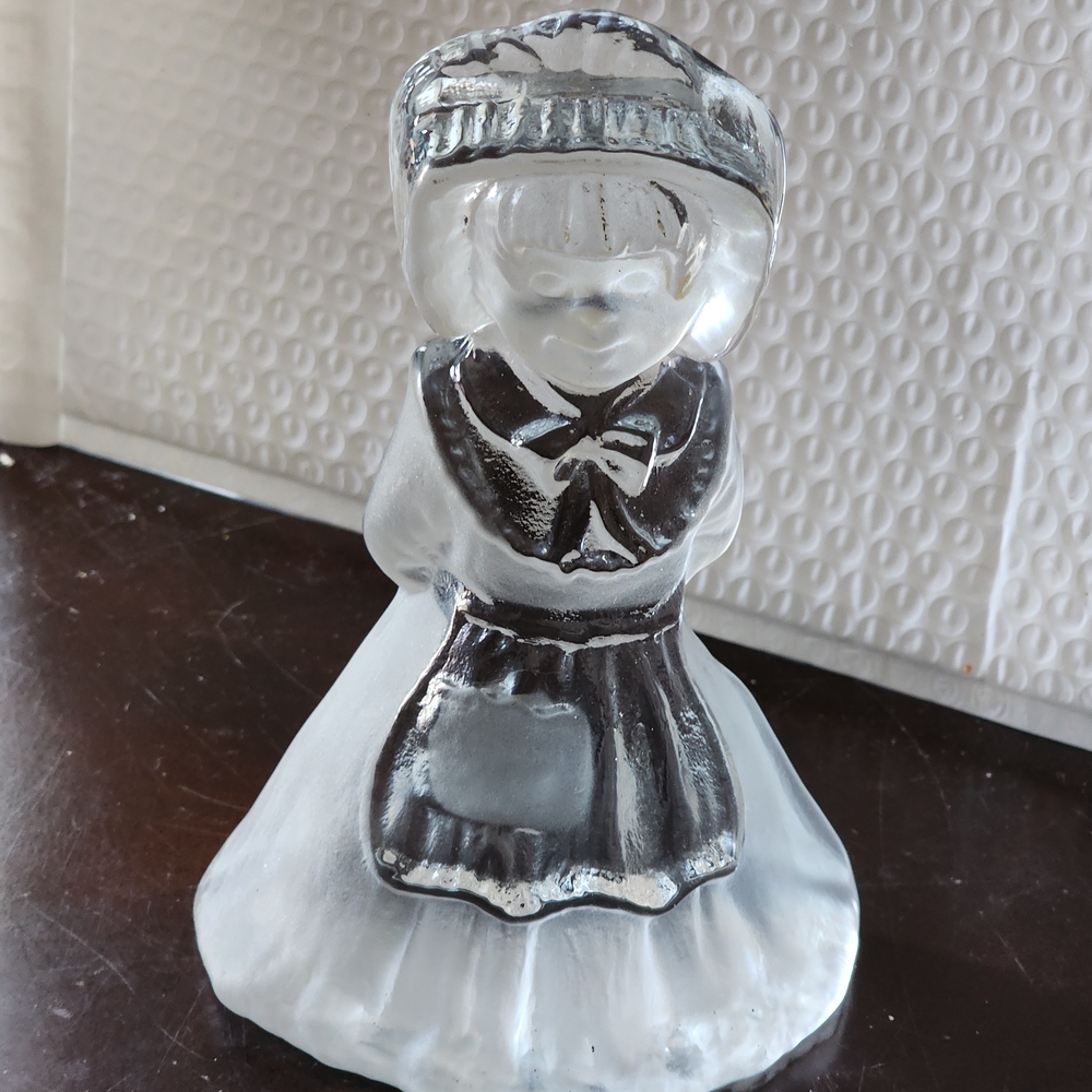 Charming Viking Glass Colonial Girl Figurine/Bookend